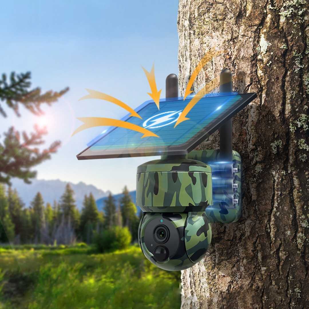 Caméra de sécurité solaire extérieure militaire 5MP 4K Full HD