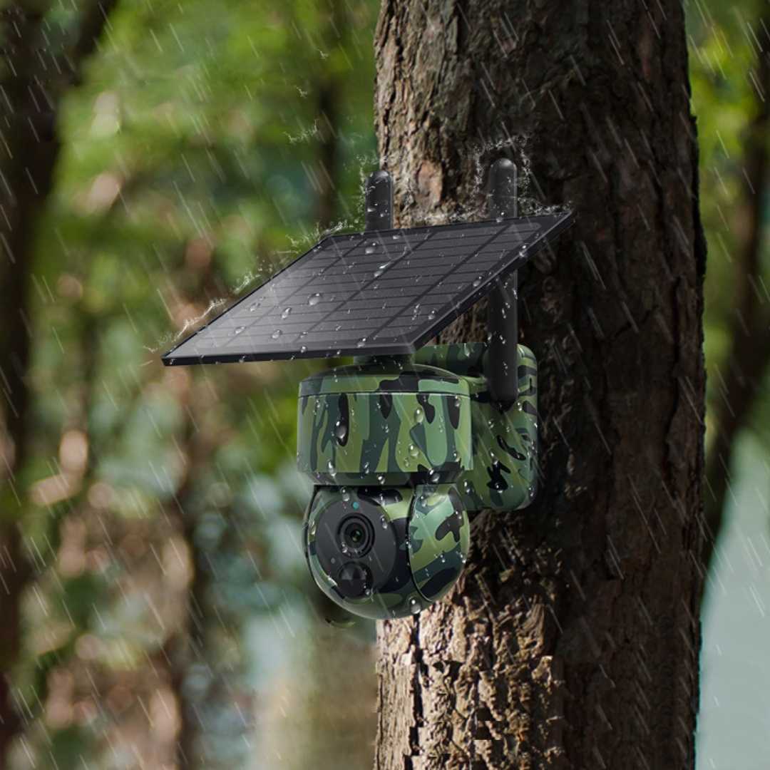 Caméra de sécurité solaire extérieure militaire 5MP 4K Full HD