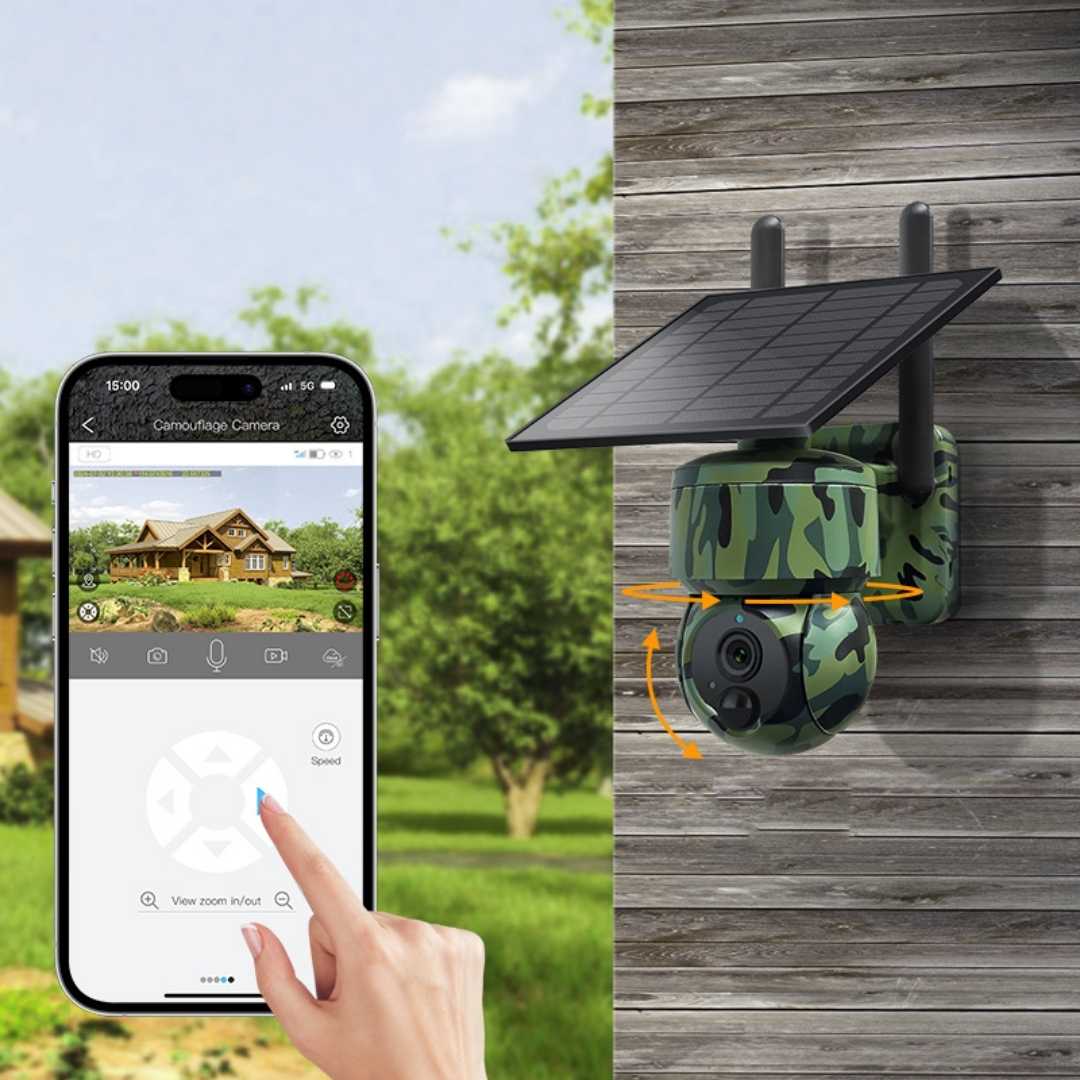 Caméra de sécurité solaire extérieure militaire 5MP 4K Full HD