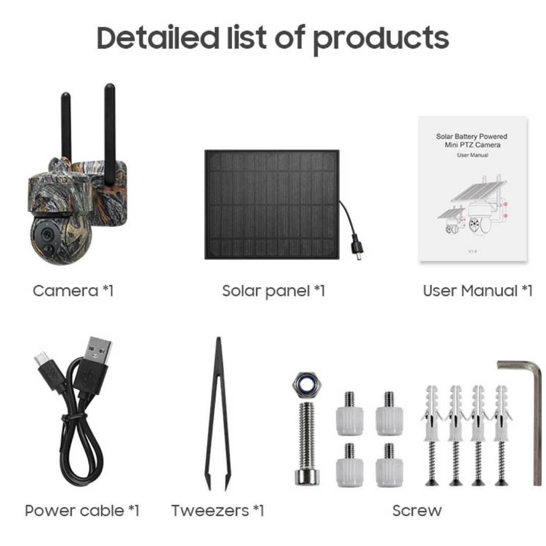 Cámara de seguridad solar al aire libre 6MP 4K HD lleno