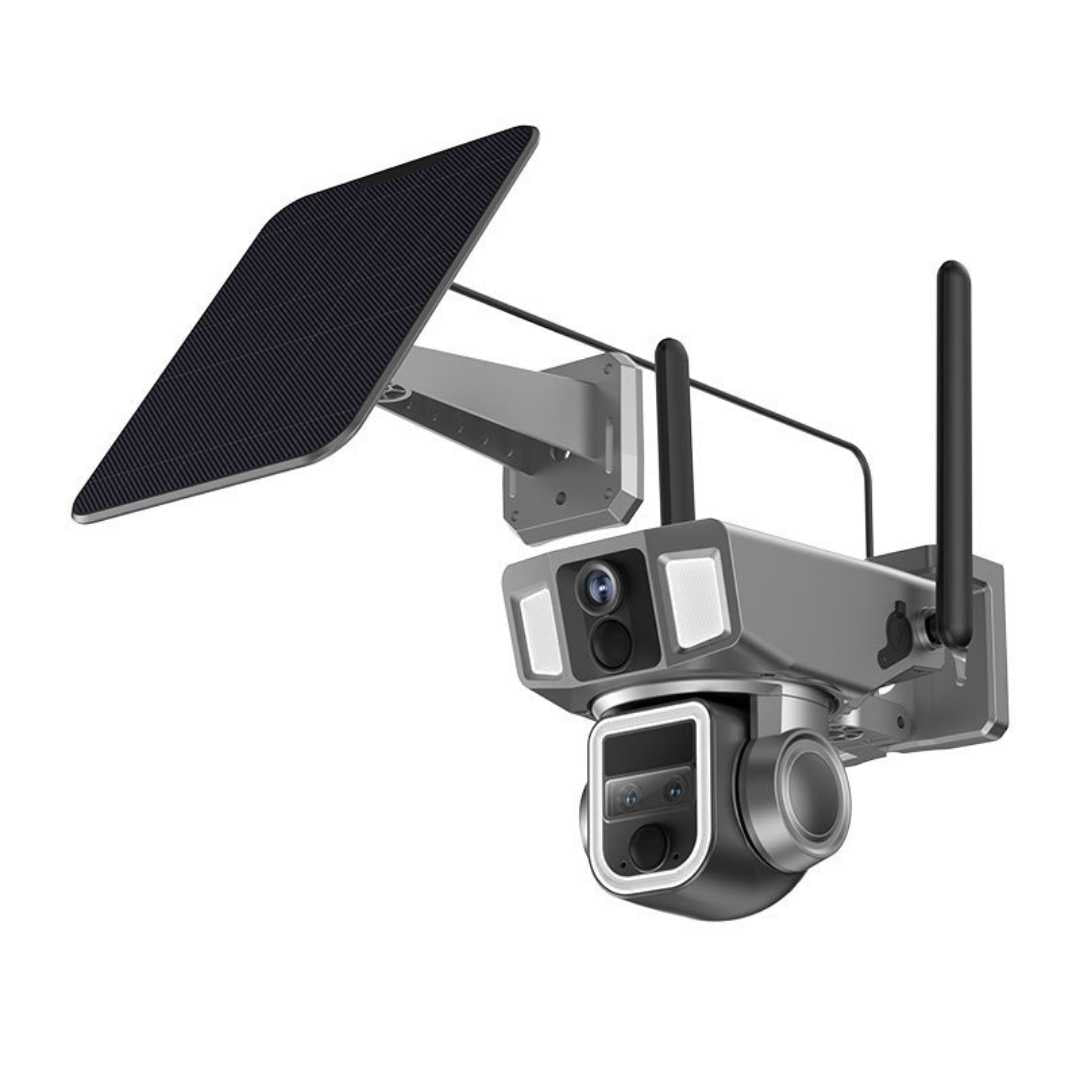 Caméra de sécurité à énergie solaire 8K 4G/5G WIFI Détection de mouvement Vision nocturne 15MP Zoom 10X