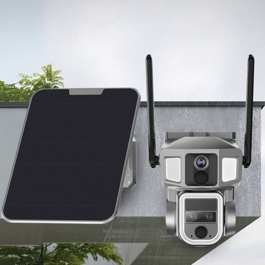 Caméra de sécurité à énergie solaire 8K 4G/5G WIFI Détection de mouvement Vision nocturne 15MP Zoom 10X