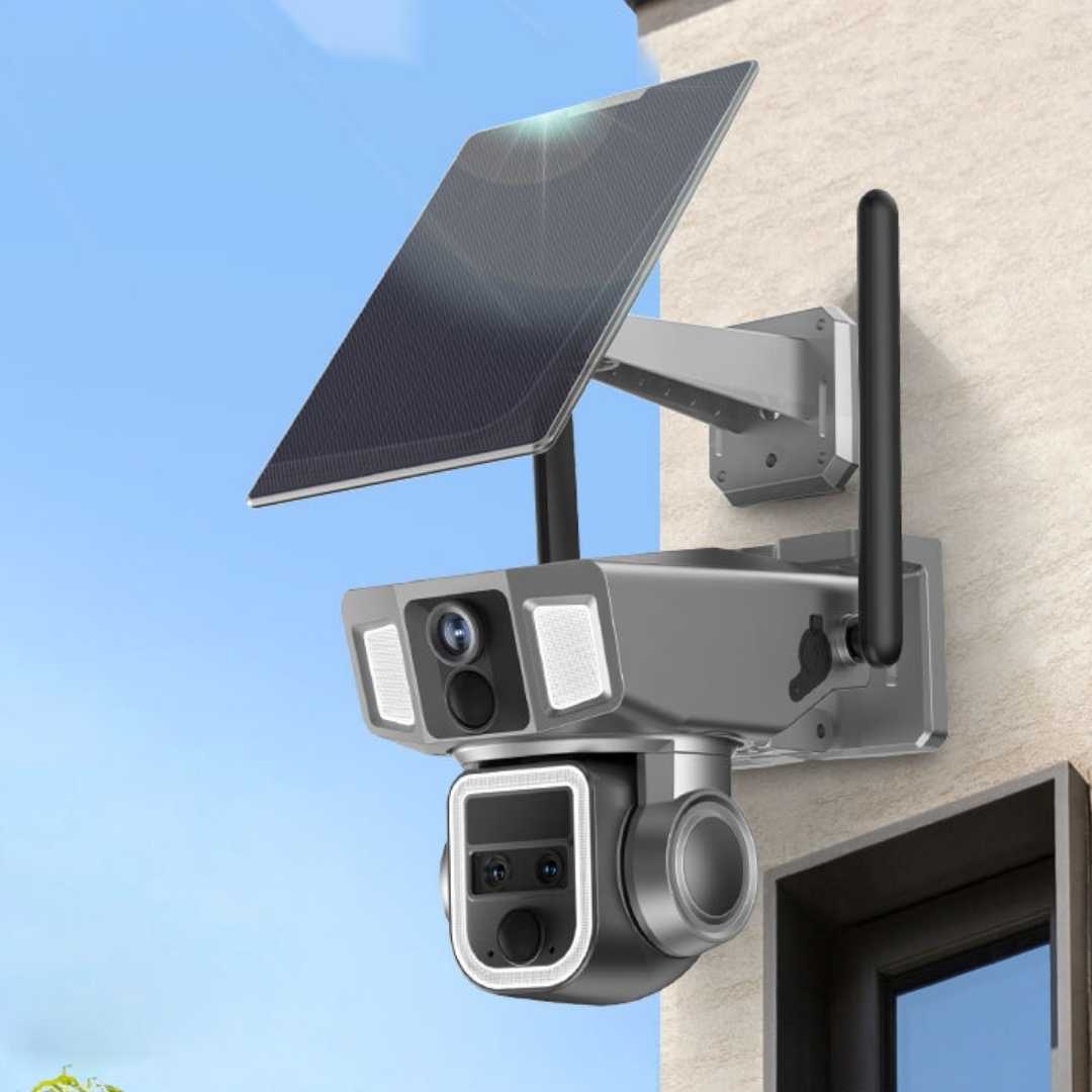 Caméra de sécurité à énergie solaire 8K 4G/5G WIFI Détection de mouvement Vision nocturne 15MP Zoom 10X