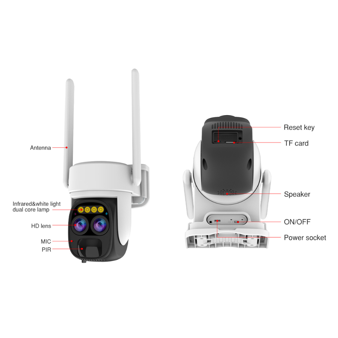 Smart Security Solar Panel Camera Dual Lens