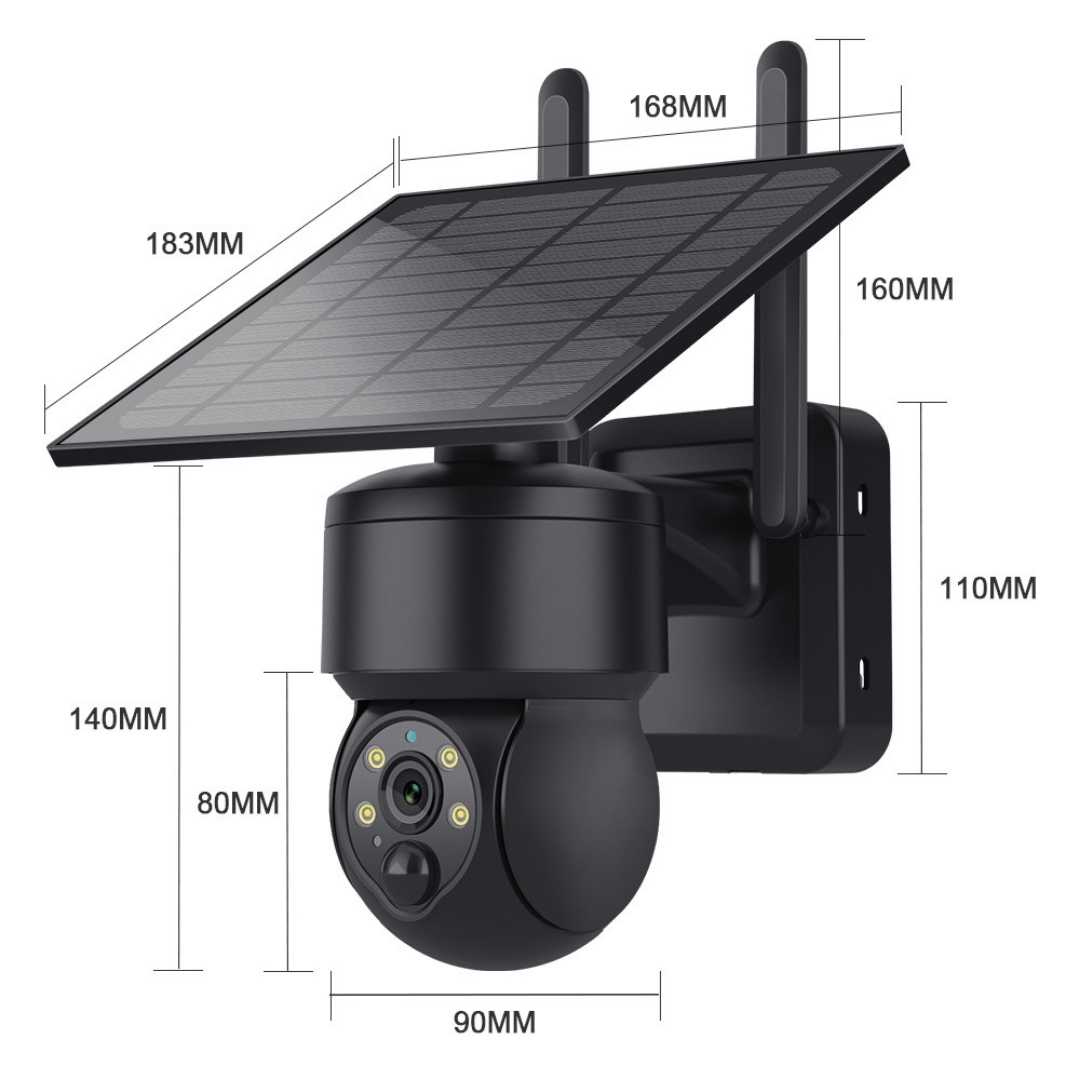 Pitch-Black Outdoor Solar Security Camera 8MP 4K Full HD 4G + WIFI