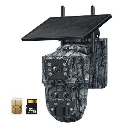 4K 15x Zoom 1,300ft Range Dual-Lens Solar Security Camera Night Vision AI Tracking 4G - No Monthly Fees