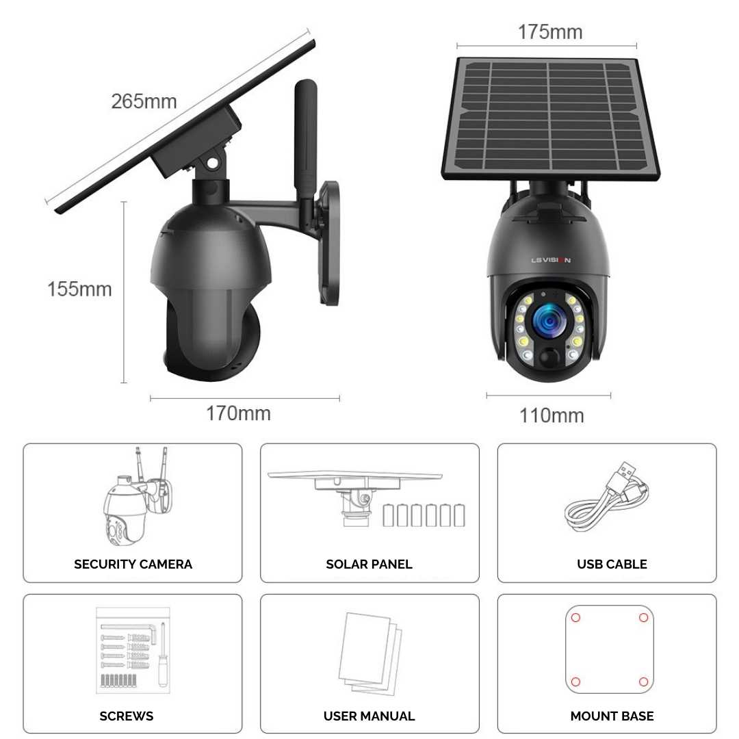 8MP 4K Full HD Solar Security Camera 4G + WIFI UBOX App