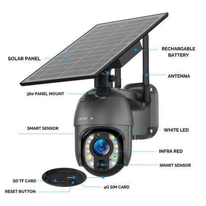 Motion Detection 4K 15MP Ultra Full HD Solar Powered Security Camera Night Vision 10X Zoom (no monthly fees)