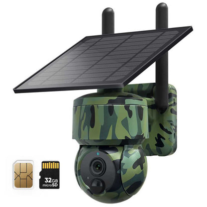 Military Outdoor Solar Security Camera 5MP 4K Full HD