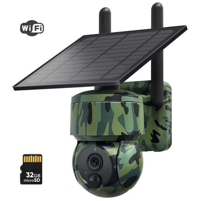 Military Outdoor Solar Security Camera 5MP 4K Full HD