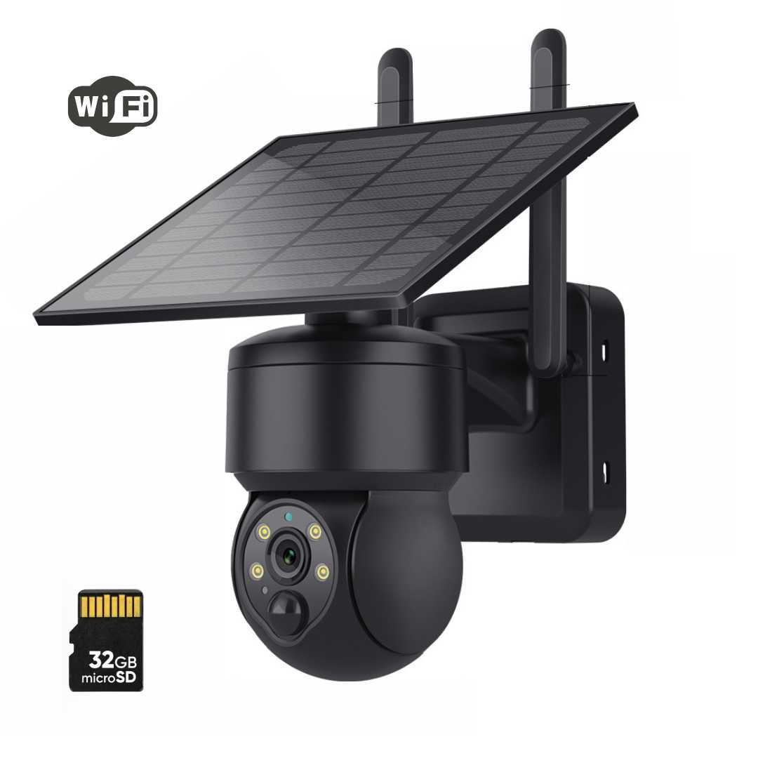 Pitch-Black Outdoor Solar Security Camera 8MP 4K Full HD 4G + WIFI